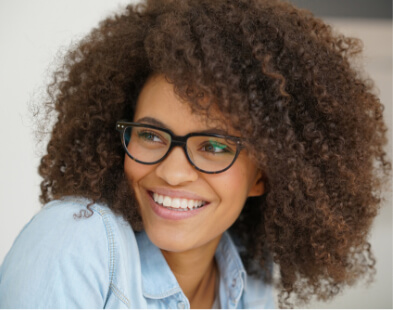 Beautiful smiling woman with glasses